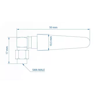 Teltonika LTE antenn 003R-00296, 5dBi, SMA-isane, nurga all