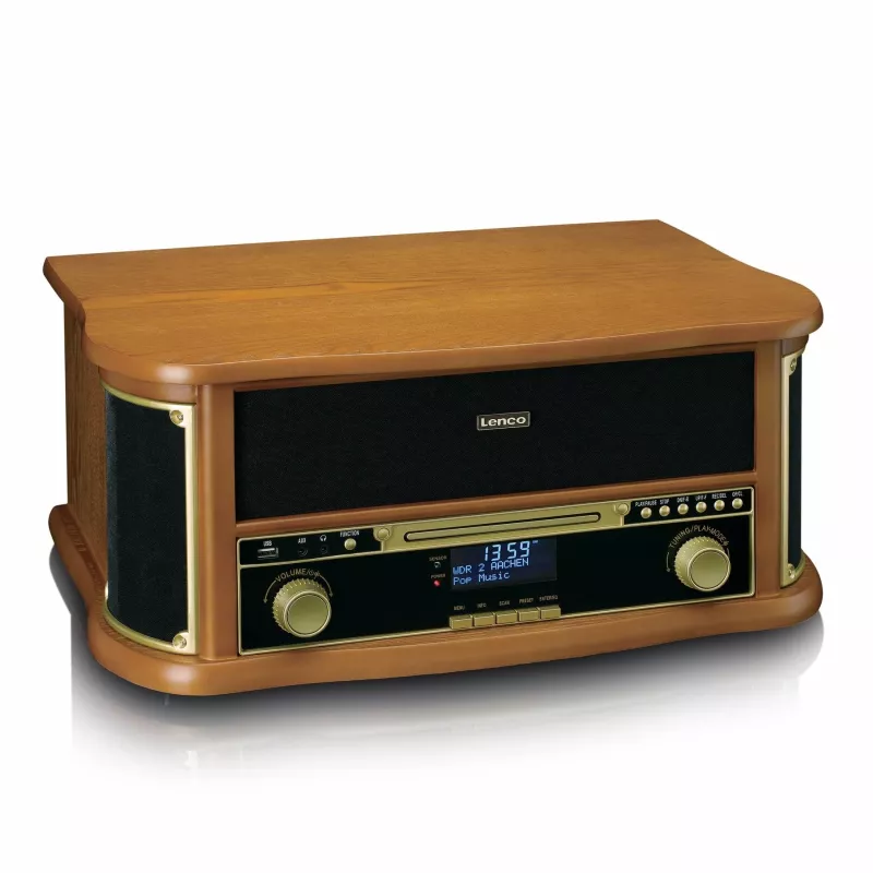 Lenco TCD-2571WD plaadimängija 10W puit 1 plaat DAB FM Bluetooth