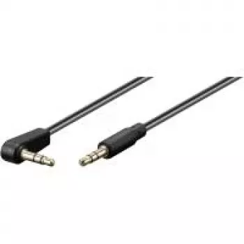 Wentronic Goobay 3,5 mm pesa ühenduskaabel, must, 1,5 m - pistik 3,5 mm (3-kontaktiline, stereo) > pistik 3,5 mm (3-kontaktiline, stereo) 90° (67784)