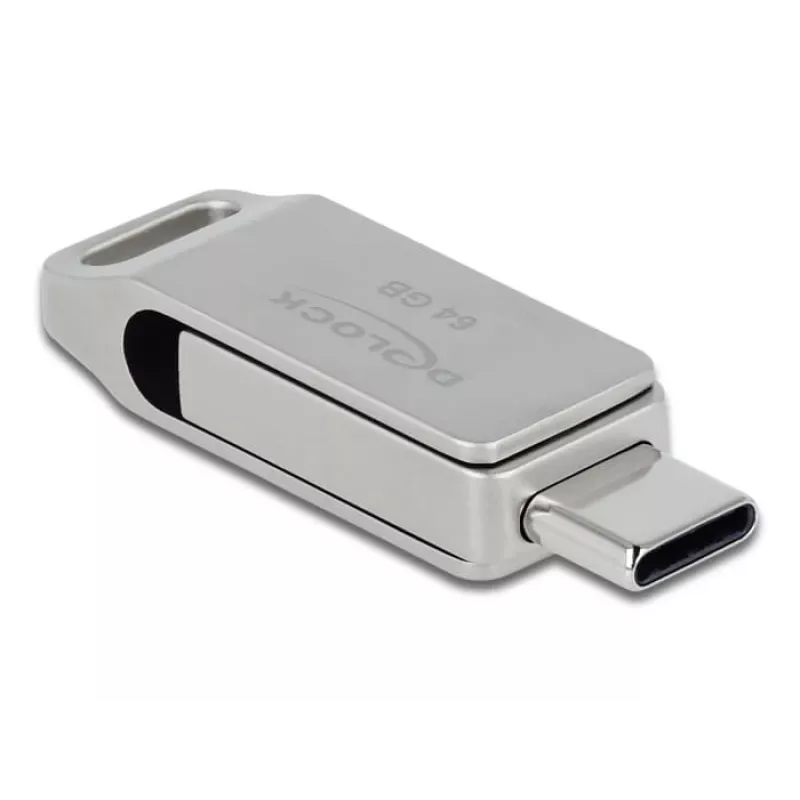 USB-mälupulk DeLOCK 64 GB USB-C Type-A pöördmetallkorpuses