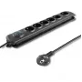 Liigpingekaitse Qoltec 50172 Must 6 pistikupesa 230V 5m