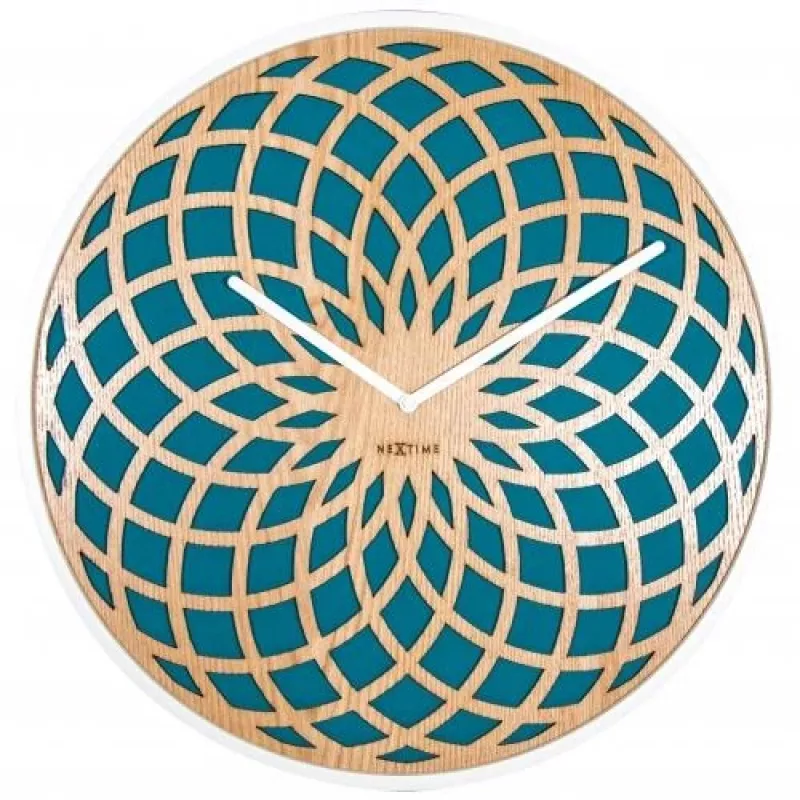 NeXtime klok 3150tq Sun Small, Ø35 cm, Seinale, Türkiis