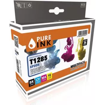 Pure Ink 170745990046 Druckerpatrone 4 Stück(e) Kompatibel Standardertrag Schwarz - Cyan - Magenta - Gelb (EPST1285MP4)
