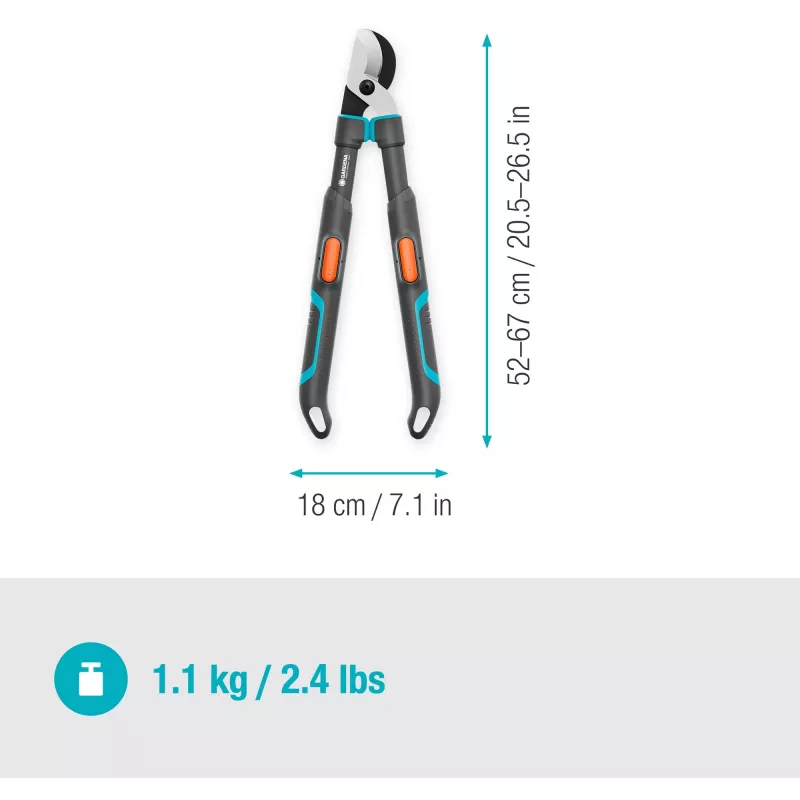 Gardena käärlõikurid TeleCut Pro S hall/türkiissinine 52 cm – 67 cm (12040-88)
