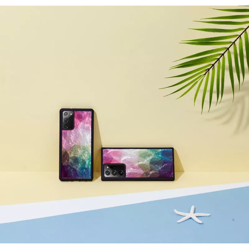 Kaitsev telefoniümbris iKins Samsung Galaxy Note 20 Ultra jaoks — vesilille disain, must