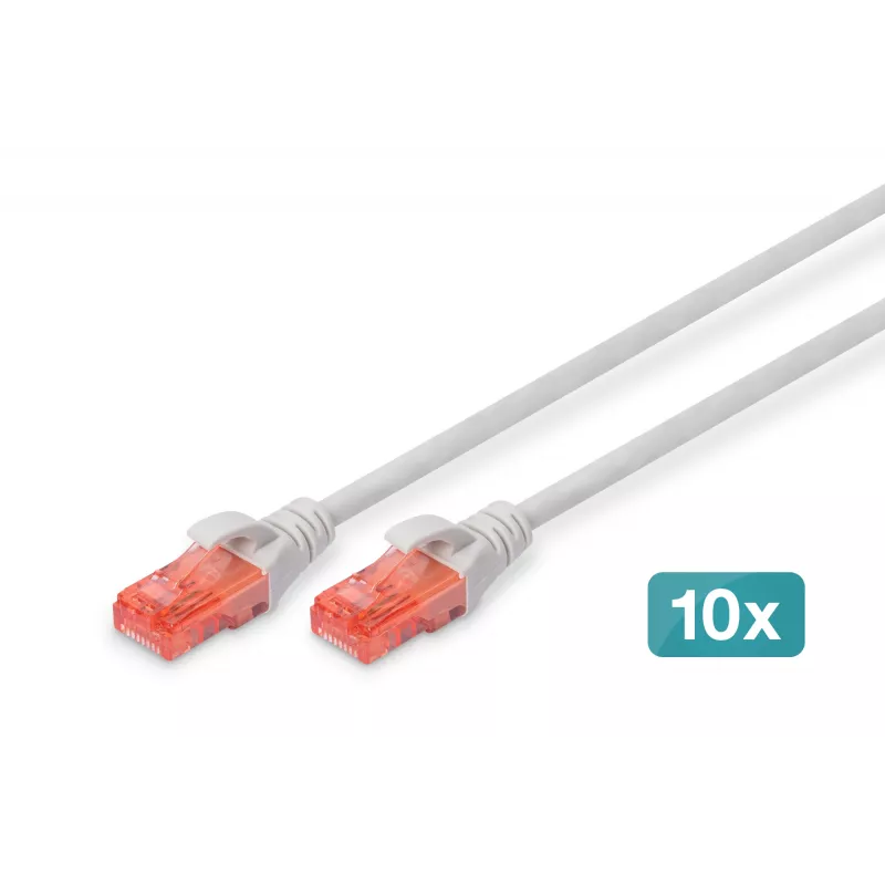 Patch Cord Digitus CAT 6 U/UTP LSZH 0.5m 10 tk
