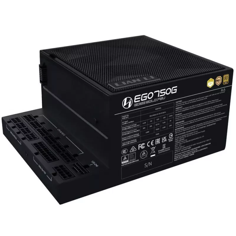 Toiteplokk LIAN LI EDGE GOLD 750 — 750 W, 80 PLUS Gold, aktiivne PFC