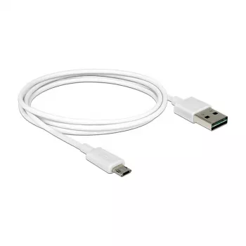 USB-kaabel DeLOCK 84807 USB 2.0 1 m USB A Micro-USB B Valge