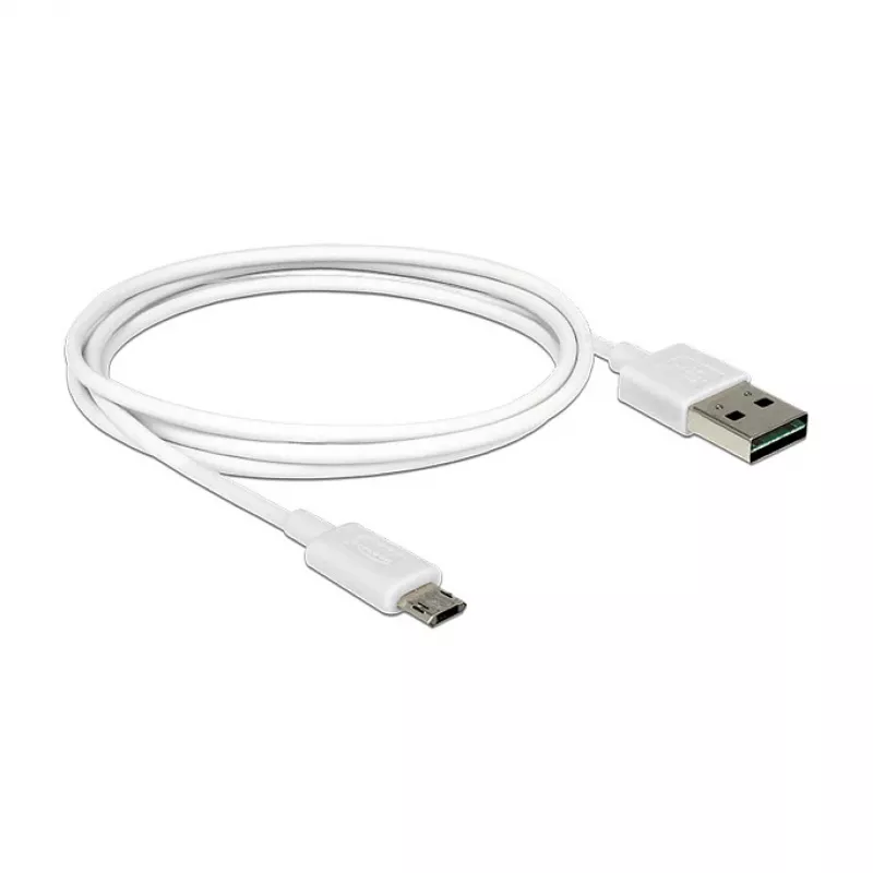 USB-kaabel DeLOCK 84807 USB 2.0 1 m USB A Micro-USB B Valge