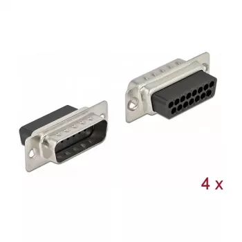 Juhtmepistik DeLOCK 66709 D-Sub 15 pin must hõbedane