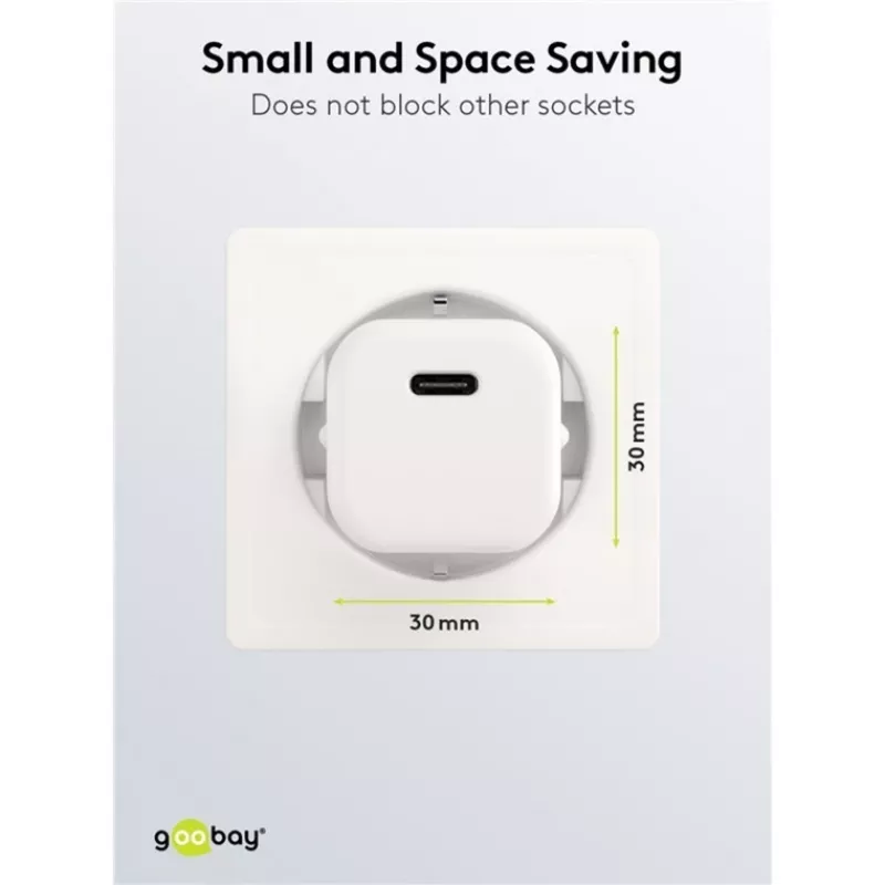 Goobay universaalne must AC kiirlaadimise siselaadija 65403 USB Type-C 110-240V