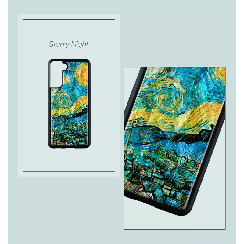 Kaitseümbris iKins Samsung Galaxy S21+ jaoks — täheöö must