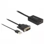 Delock - adapterkaabel - DVI-D, USB (ainult toide) (M) DisplayPortiks (W) - DisplayPort 1.2 - 50 cm - toetab 4K 30 Hz - must (63189)