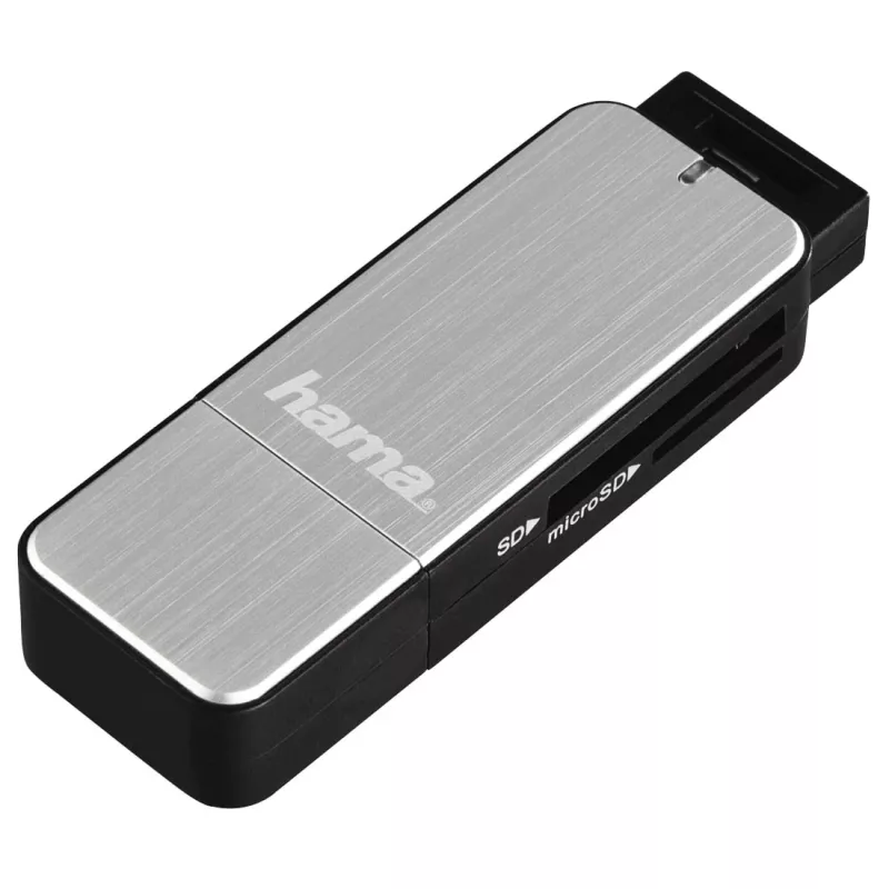 Hama 123900 kaardilugeja USB 3.2 Gen 1 (3.1 Gen 1) Must, Hõbedane