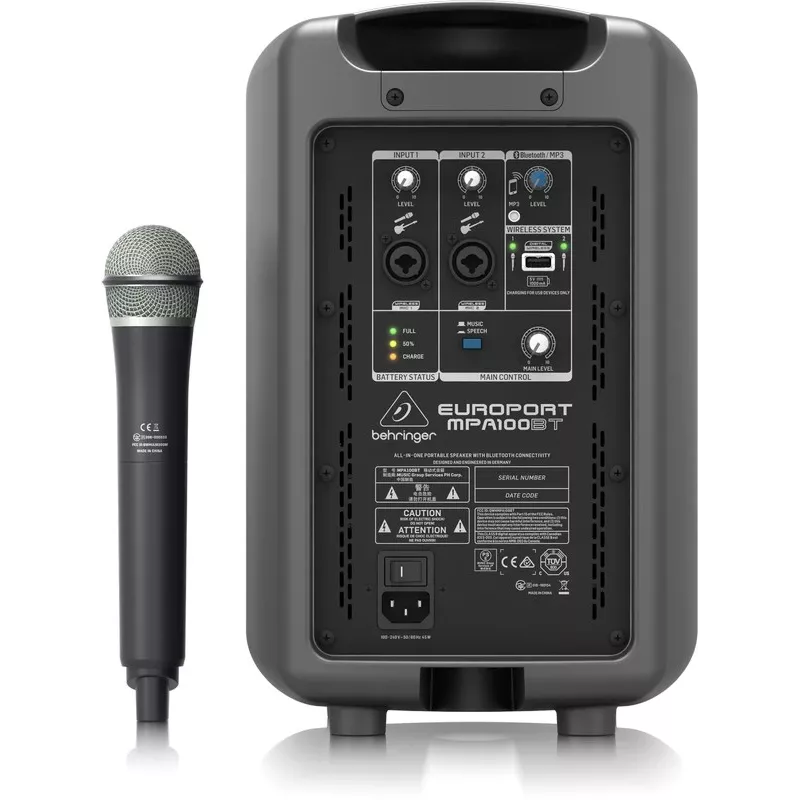 2-suunaline kõlar Behringer EUROPORT MPA100BT 100 W