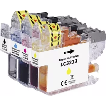 Renkforce tindikomplekt Brother LC-3213 (LC3213VALDR) asenduseks, ühilduv must, tsüaan, magenta, kollane RF-5679866 (RF-5679866)