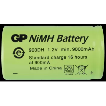 Taaslaetav NiMH D-patarei GP 900DH 9000 mAh — GP D-suurus (Mono)