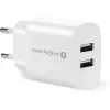 Laadija 2x USB 2,4A 12W valge