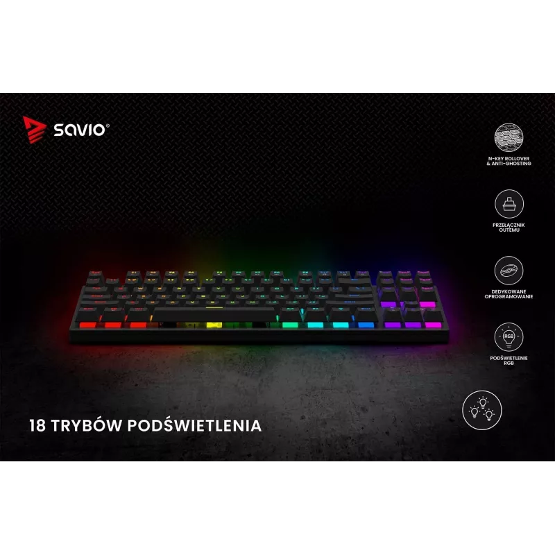Mehaaniline klaviatuur RGB Tempest X2 Outemu Blue Savio Savgk-tempest X2 Bl