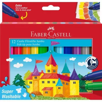 FABER-CASTELL Jumbo Super Pestav viltpliiats 12 tk