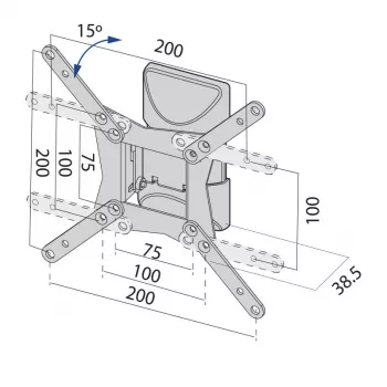 Seinale kinnitatav TV alus kuni 37 tolli, 20 kg, TB-152E, max VESA 200x200