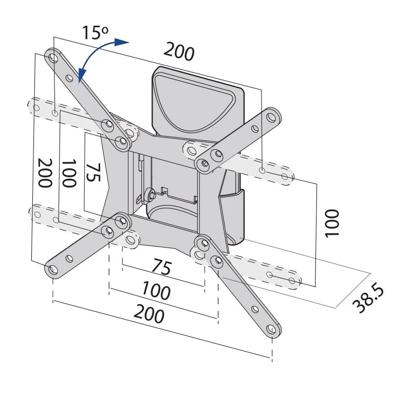 Seinale kinnitatav TV alus kuni 37 tolli, 20 kg, TB-152E, max VESA 200x200