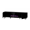 TV-kapp Cama Meble PAFOS EF elektrikaminaga 180x42x49 cm, must matt, 2 ust, 1400–1600 W