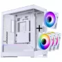 PHANTEKS NV-Series NV5 MK2 ATX-korpus, karastatud klaas, DRGB - matt valge + 3-pack M25 Gen2 PWM D-RGB ventilaator reverse blade + 1x tavaline ventilaator - 120 mm