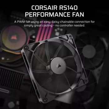 Ventilaator Corsair RS140 14 cm Must 330-1700 p/min 0,11-3,46 mmH2O