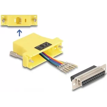 DELOCK D-Sub 25 kontakti emane RJ12 emane monteerimiskomplekt, kollane