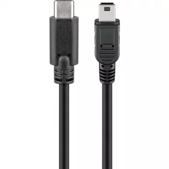 USB-kaabel Goobay 67989 0,5 m Mini-USB B USB-C-le Must
