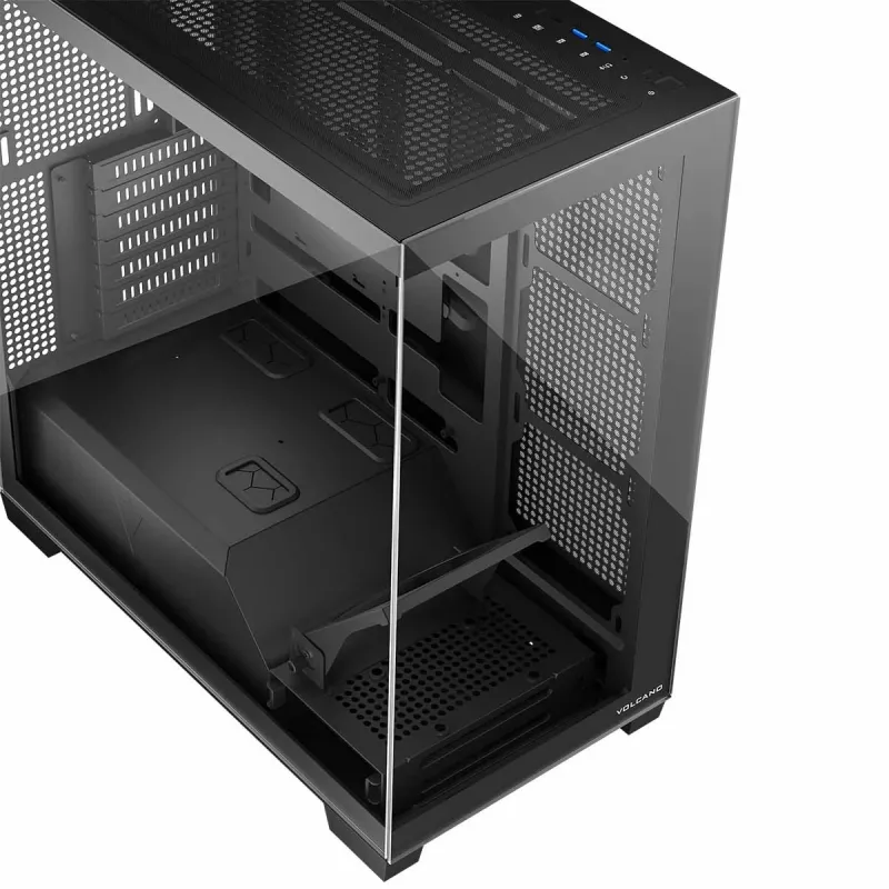PC korpus MODECOM Volcano Stellar NF ATX miditorn, karastatud klaas, must, toetab ATX/micro ATX, GPU kuni 420mm, CPU jahuti 175mm