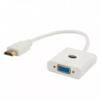 HDMI isane VGA emane adapter SAVIO CL-201, HDMI A VGA D-Sub, valge, 0,1 m, kuni 1920x1200