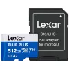 MicroSDXC-mälukaart Lexar BLUE PLUS 512 GB, UHS‑I, lugemiskiirus 170 MB/s, U3/V30