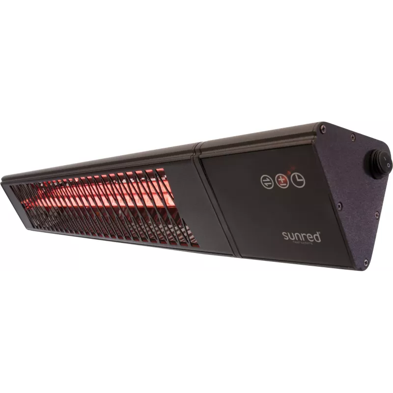 Infrapuna küttekeha SUNRED PRO25W-SMART, seinale paigaldatav kolmnurkne tume, 2500 W, must, IP55