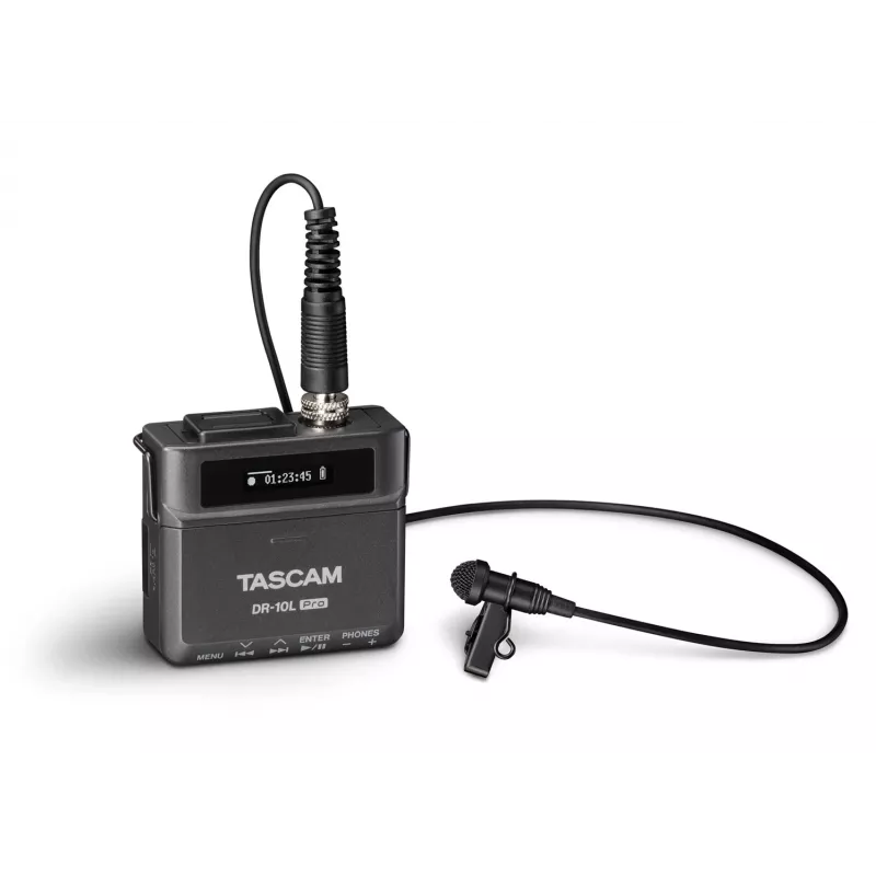 Kaasaskantav digitaalsalvesti Tascam DR-10L Pro koos lavalier-mikrofoniga, 24-bit/96 kHz, MicroSDXC, USB-C