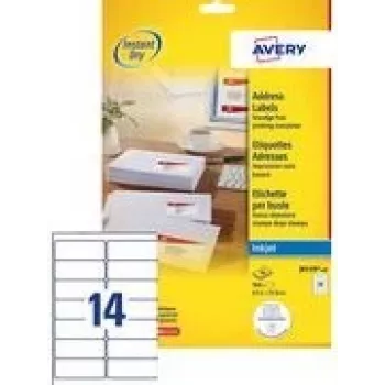 Isekleepuvad sildid Avery J8159-100 — Valge, tindiprinter, püsiliim, pakend