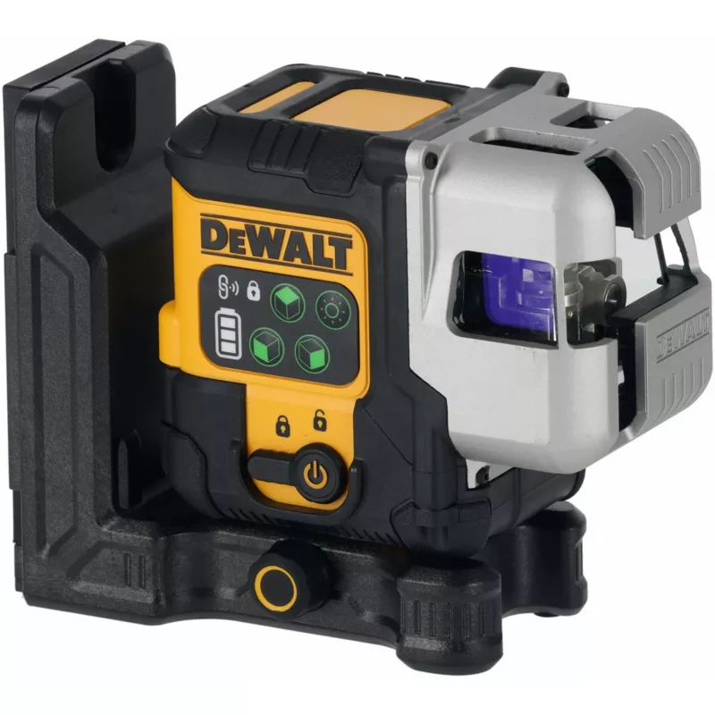 Juhtmevaba mitmejoonega laser DeWalt DCLE14301GB 3×180° ristjoon, 18 V, rohelised jooned, integreeritud Powerstack Li‑Ion aku