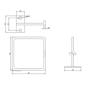 ROLINE metallist kaablisideme hoidik vertikaalne 80x80mm