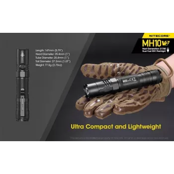 Käeshoitav taskulamp Nitecore MH10 V2 Must