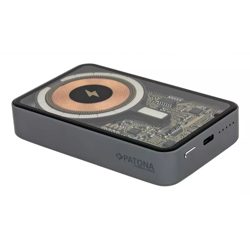 Kantav akupank PATONA 9992, 10000 mAh, LiPo 38,5 Wh, USB‑C PD 20W, 2 väljundit, 12V/3A sisend/väljund, Must