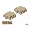 Fiiberoptiline adapter DELOCK LC emane LC emanele, beež, 2 tk komplekt
