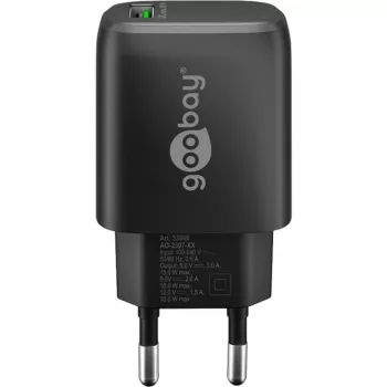 USB-A QC kiirlaadija (18 W) (must)