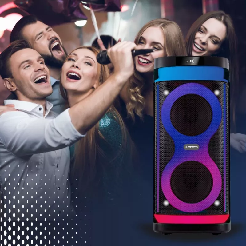 Kaasaskantav kõlar MANTA SPK0601B100, 100 W, Bluetooth, karaoke, juhtmevaba mikrofon, aku, ekvalaiser, diskotuled