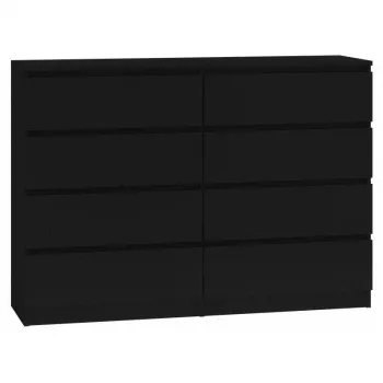 Kummut top e shop M8 140 CZERŃ — 8 sahtlit, puitlaastplaat, 1380×400×970 mm, must