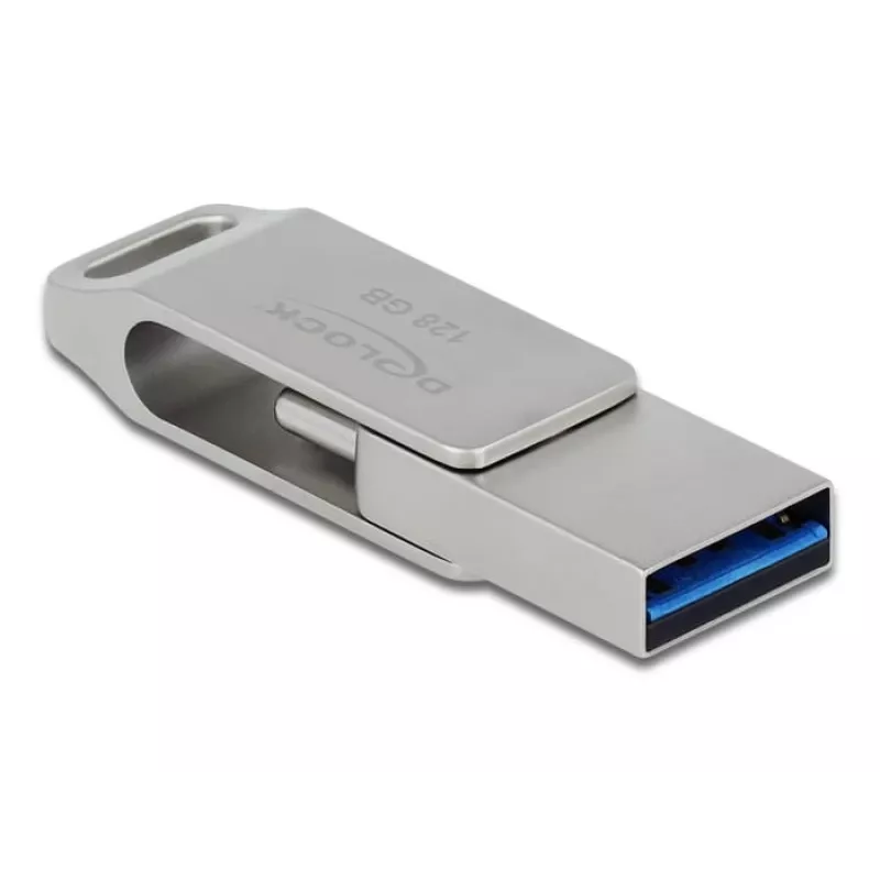 USB-mälupulk DeLOCK 128GB USB-C Type-A pöördmehhanismiga mudel