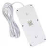 Pikendusjuhe MACLEAN MCE391 W — 6 pistikupesa, 4×USB-A + 1×USB-C, 3 m kaabel, 110–240 V, 2500 W, valge