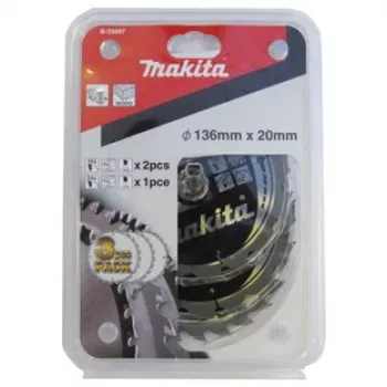 Ketasaelehe komplekt B-33897, Ø 136 mm, 16 hammast / 24 hammast (3-osaline, ava 20 mm, akusaagidele)