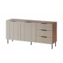 Kummut cama meble ALMERA 156×42×75 cm, pähkel/kašmiir, 3 sahtlit, puitlaastplaat