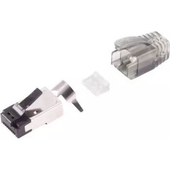 RJ-45 pistik, must/hõbedane, isane, S/CONN 08-02050